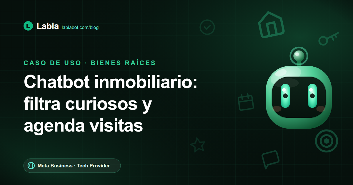 Chatbot inmobiliario en WhatsApp: filtra curiosos, califica compradores y agenda visitas